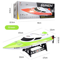 HONGXUNJIE Control RC Boat, rychlý dálkově ovládaný člun pro bazény a jezera, vysoká rychlost 25/35 km/h/indikátor vzdálenosti/a